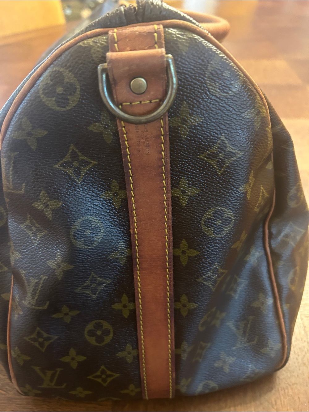 Louis Vuitton Brown Monogram Travel Duffel with Tan/brown trim - Picture 4 of 11